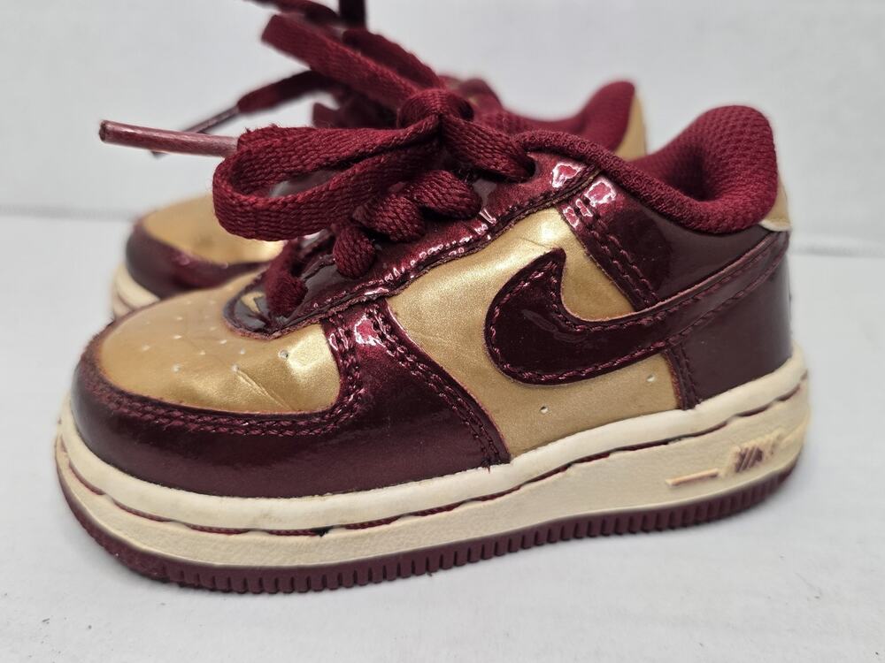 Nike Air Force 1 Low Fsu Toddler Size 4C Iron Man Red & Gold TD Shoes 314194-601